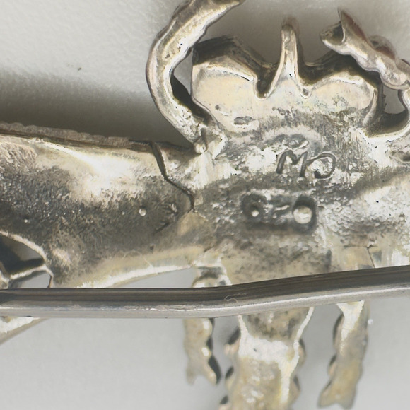 Vintage Marcasite Brooch Dragonfly Signed MC Marsala Art Deco Style Sterling 5g - Picture 7 of 8